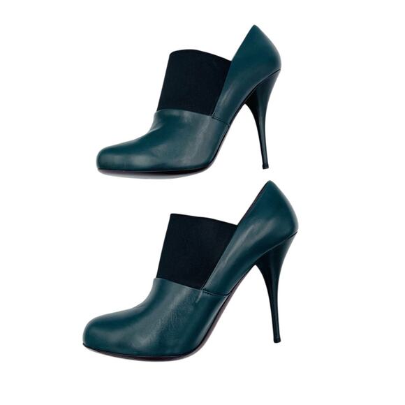 Miu Miu By Prada Teal Stiletto Booties Leather Womens Size US 9 EU 39 - Picture 5 of 9